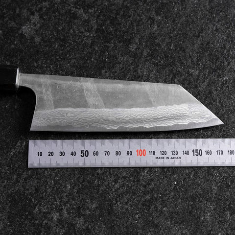 Bunka Silver Steel #3 Nashiji Damascus Blue Urushi Handle 175mm-[Musashi]-[Japanese-Kitchen-Knives]