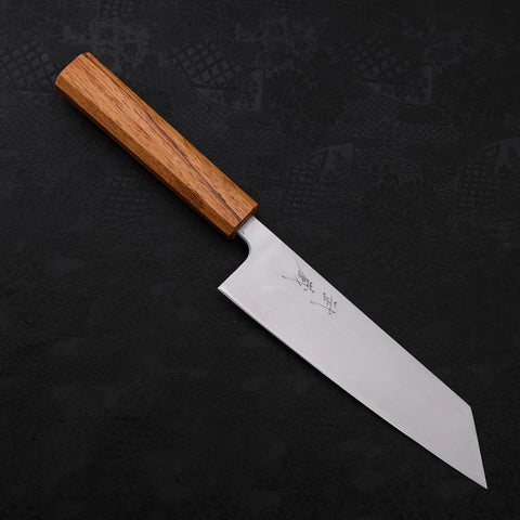 Bunka Silver Steel #3 Polished Oak Handle 170mm-[Musashi]-[Japanese-Kitchen-Knives]