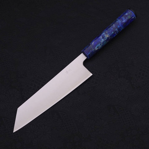 Bunka Silver Steel #3 Polished Ocean Blue Handle 170mm-[Musashi]-[Japanese-Kitchen-Knives]