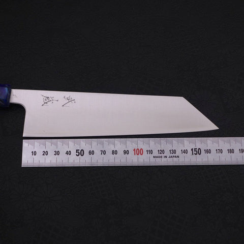 Bunka Silver Steel #3 Polished Ocean Blue Handle 170mm-[Musashi]-[Japanese-Kitchen-Knives]