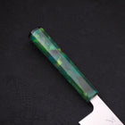 Bunka Silver Steel #3 Polished Ocean Green Handle 170mm-[Musashi]-[Japanese-Kitchen-Knives]