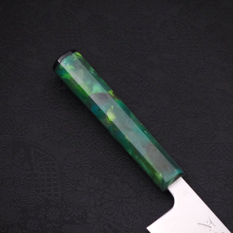 Bunka Silver Steel #3 Polished Ocean Green Handle 170mm-[Musashi]-[Japanese-Kitchen-Knives]