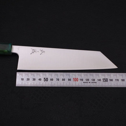 Bunka Silver Steel #3 Polished Ocean Green Handle 170mm-[Musashi]-[Japanese-Kitchen-Knives]