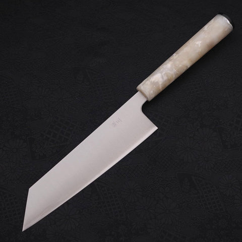 Bunka Silver Steel #3 Polished Ocean White Handle 170mm-[Musashi]-[Japanese-Kitchen-Knives]