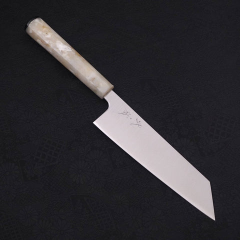 Bunka Silver Steel #3 Polished Ocean White Handle 170mm-[Musashi]-[Japanese-Kitchen-Knives]
