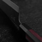 Bunka Stainless Clad Blue Steel #2 Kurouchi Purple Urushi Handle 170mm (6.7”)-[Musashi]-[Japanese-Kitchen-Knives]