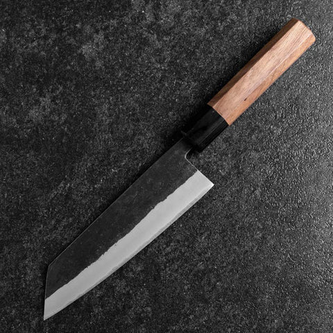 Bunka Stainless Clad Blue Steel #2 Kurouchi Walnut Handle 165mm (6.5”)-[Musashi]-[Japanese-Kitchen-Knives]