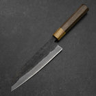 Bunka Stainless Clad Blue Steel #2 Kurouchi Walnut Zelkova Handle 180mm-[Musashi]-[Japanese-Kitchen-Knives]