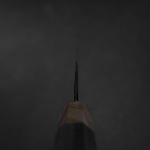 Bunka Stainless Clad Blue Steel #2 Kurouchi Walnut Zelkova Handle 180mm-[Musashi]-[Japanese-Kitchen-Knives]
