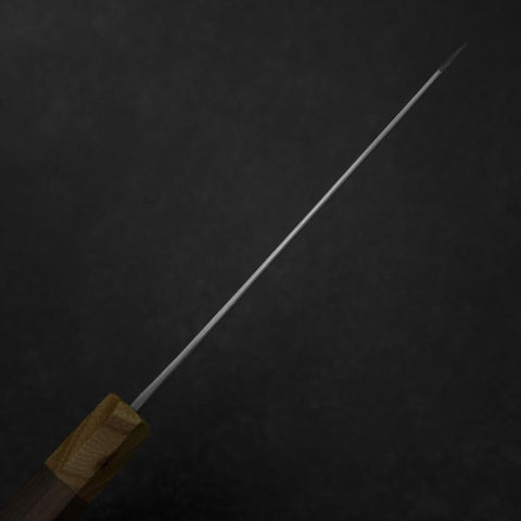 Bunka Stainless Clad Blue Steel #2 Kurouchi Walnut Zelkova Handle 180mm-[Musashi]-[Japanese-Kitchen-Knives]