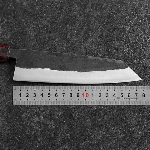 Bunka Stainless Clad Blue Steel #2 Kurouchi Zelkova Handle 180mm (7”)-[Musashi]-[Japanese-Kitchen-Knives]