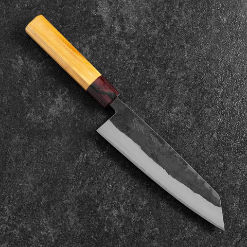 Bunka Stainless Clad Blue Steel #2 Kurouchi Zelkova Handle 180mm (7”)-[Musashi]-[Japanese-Kitchen-Knives]