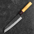 Bunka Stainless Clad Blue Steel #2 Kurouchi Zelkova Handle 180mm-[Musashi]-[Japanese-Kitchen-Knives]