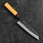 Bunka Stainless Clad Blue Steel #2 Kurouchi Zelkova Handle 180mm-[Musashi]-[Japanese-Kitchen-Knives]