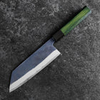 Bunka Stainless Clad Blue Super Kurouchi Green Urushi Handle 170mm (6.7”)-[Musashi]-[Japanese-Kitchen-Knives]