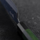 Bunka Stainless Clad Blue Super Kurouchi Green Urushi Handle 170mm (6.7”)-[Musashi]-[Japanese-Kitchen-Knives]