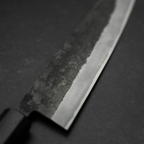 Bunka Stainless Clad Blue Steel #2 Kurouchi Walnut Handle 180mm-[Musashi]-[Japanese-Kitchen-Knives]