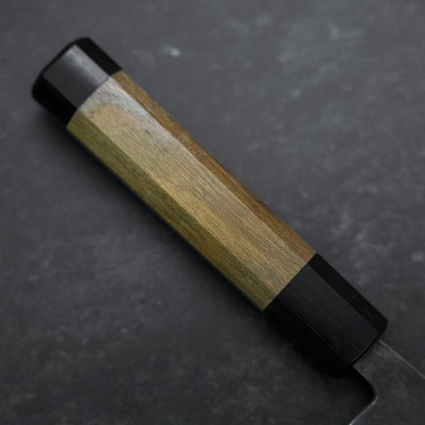 Bunka Stainless Clad Blue Steel #2 Kurouchi Walnut Handle 180mm-[Musashi]-[Japanese-Kitchen-Knives]