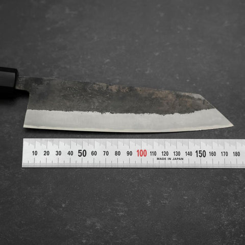 Bunka Stainless Clad Blue Steel #2 Kurouchi Walnut Handle 180mm-[Musashi]-[Japanese-Kitchen-Knives]