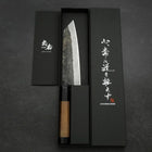 Bunka Stainless Clad Blue Steel #2 Kurouchi Walnut Handle 180mm-[Musashi]-[Japanese-Kitchen-Knives]