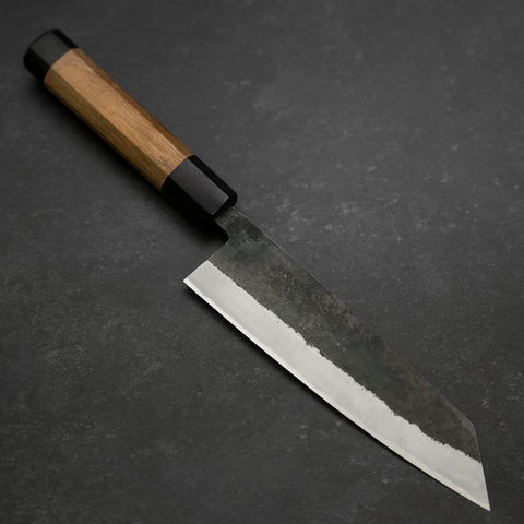 Bunka Stainless Clad Blue Steel #2 Kurouchi Walnut Handle 180mm-[Musashi]-[Japanese-Kitchen-Knives]