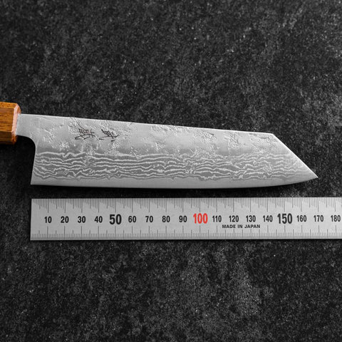 Bunka Sweden Stainless Steel Nashiji Washi Damascus Yaki Urushi Handle 170mm-[Musashi]-[Japanese-Kitchen-Knives]