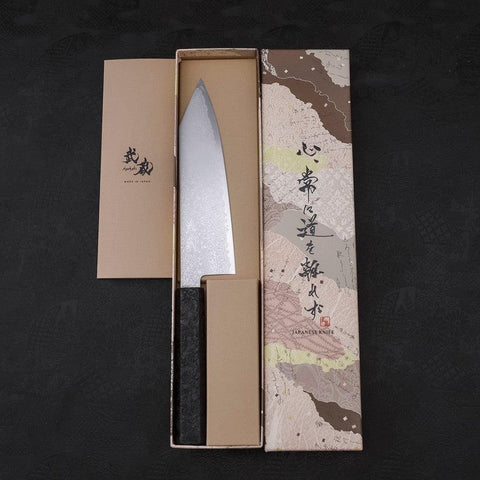 Bunka VG-10 Damascus Black Ishime Handle 180mm-[Musashi]-[Japanese-Kitchen-Knives]