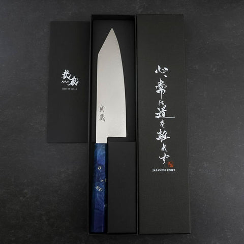 Bunka VG-10 Damascus Blue Birch Handle 180mm-[Musashi]-[Japanese-Kitchen-Knives]