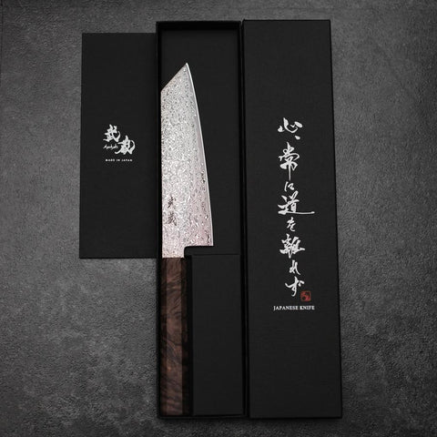 Bunka VG-10 Damascus Brown Birch Handle 165mm-[Musashi]-[Japanese-Kitchen-Knives]