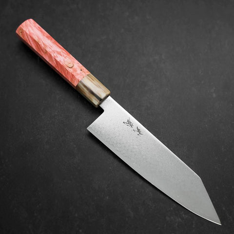 Bunka VG-10 Damascus Buffalo Dark Pink Maple Handle 180mm (7”)-[Musashi]-[Japanese-Kitchen-Knives]
