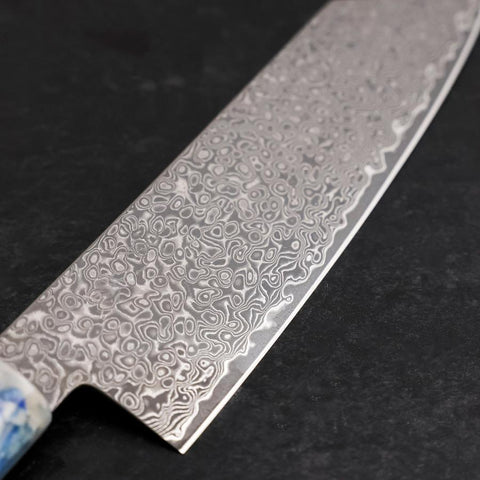 Bunka VG-10 Damascus Ocean Blue-White Mix Handle 165mm-[Musashi]-[Japanese-Kitchen-Knives]