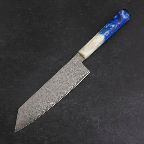 Bunka VG-10 Damascus Ocean White Blue Handle 180mm-[Musashi]-[Japanese-Kitchen-Knives]
