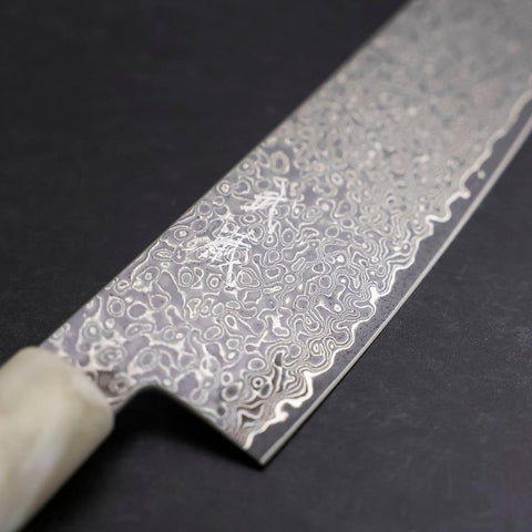 Bunka VG-10 Damascus Ocean White Blue Handle 180mm-[Musashi]-[Japanese-Kitchen-Knives]