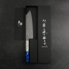 Bunka VG-10 Damascus Ocean White Blue Handle 180mm-[Musashi]-[Japanese-Kitchen-Knives]