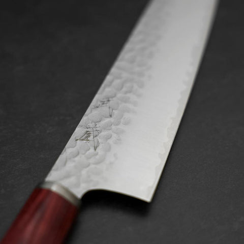 Bunka VG-10 Tsuchime Oval Red Handle 180mm-[Musashi]-[Japanese-Kitchen-Knives]