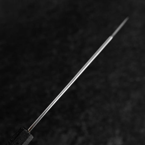 Bunka White Steel #2 Stainless Clad Kurouchi Black Ishime Urushi Handle 180mm-[Musashi]-[Japanese-Kitchen-Knives]