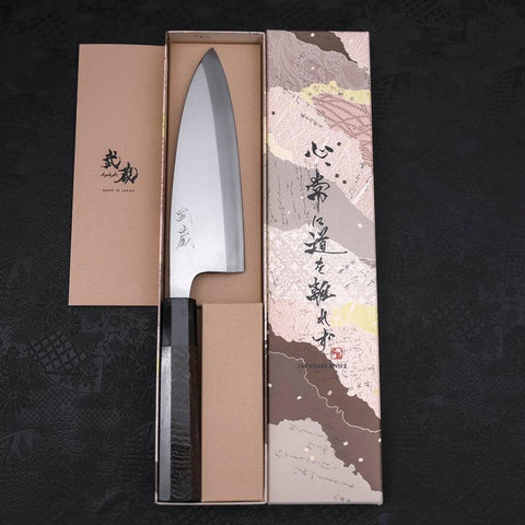 Deba AUS-10 Polished Buffalo Wenge Handle 180mm-[Musashi]-[Japanese-Kitchen-Knives]