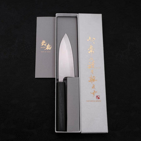 Deba AUS-8 Polished Dark Blue Urushi Handle 120mm-[Musashi]-[Japanese-Kitchen-Knives]