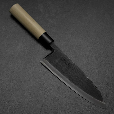 Deba Blue Steel #2 Kurouchi Magnolia Handle 180mm-[Musashi]-[Japanese-Kitchen-Knives]
