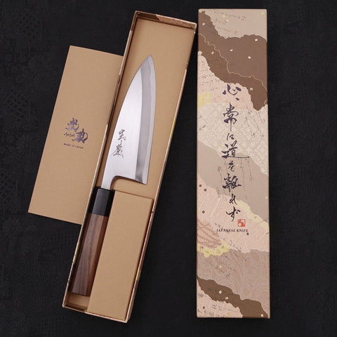 Deba Blue Steel #2 Kasumi Walnut Handle 150mm-[Musashi]-[Japanese-Kitchen-Knives]