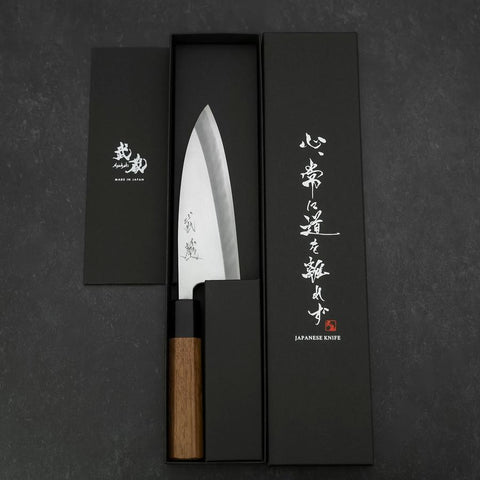 Deba Blue Steel #2 Kasumi Walnut Handle 150mm-[Musashi]-[Japanese-Kitchen-Knives]