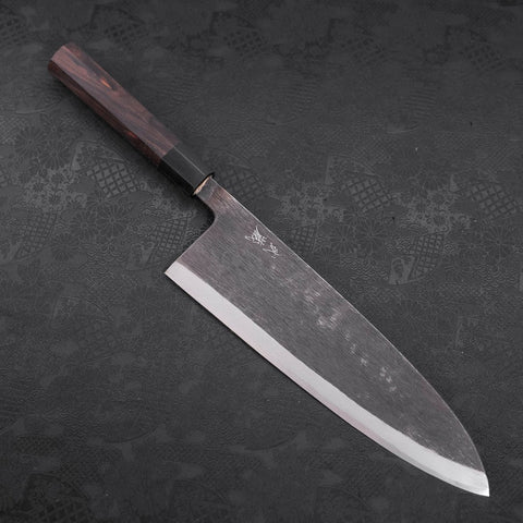 Deba Blue Steel #2 Kurouchi Buffalo Ebony Handle 270mm - Thick-[Musashi]-[Japanese-Kitchen-Knives]