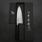 Deba Blue Steel #2 Suminagashi Buffalo Ebony Handle 165mm-[Musashi]-[Japanese-Kitchen-Knives]
