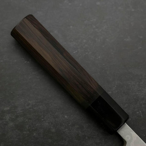 Deba Blue Steel #2 Suminagashi Buffalo Ebony Handle 180mm-[Musashi]-[Japanese-Kitchen-Knives]