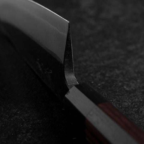 Deba Double Bevel Blue Steel #2 Kurouchi Shitan Handle 150mm (5.9”)-[Musashi]-[Japanese-Kitchen-Knives]