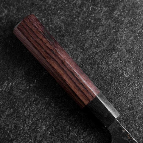 Deba Double Bevel Blue Steel #2 Kurouchi Shitan Handle 150mm (5.9”)-[Musashi]-[Japanese-Kitchen-Knives]