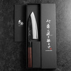 Deba Double Bevel Blue Steel #2 Kurouchi Shitan Handle 150mm (5.9”)-[Musashi]-[Japanese-Kitchen-Knives]
