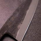 Deba Double Bevel White Steel #2 Kurouchi Buffalo Ebony Handle 165mm-[Musashi]-[Japanese-Kitchen-Knives]
