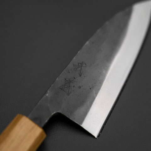 Deba Double Bevel White Steel #2 Kurouchi Oak Handle 120mm-[Musashi]-[Japanese-Kitchen-Knives]