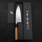 Deba Left Hand AUS-10 Polished Buffalo Teak Handle 165mm (6.5”)-[Musashi]-[Japanese-Kitchen-Knives]